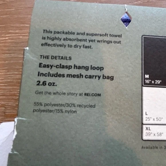 NWT REI Purple Multi Towel Deluxe - Camp Absorbent Kitchen Towel - Picture 3 of 5